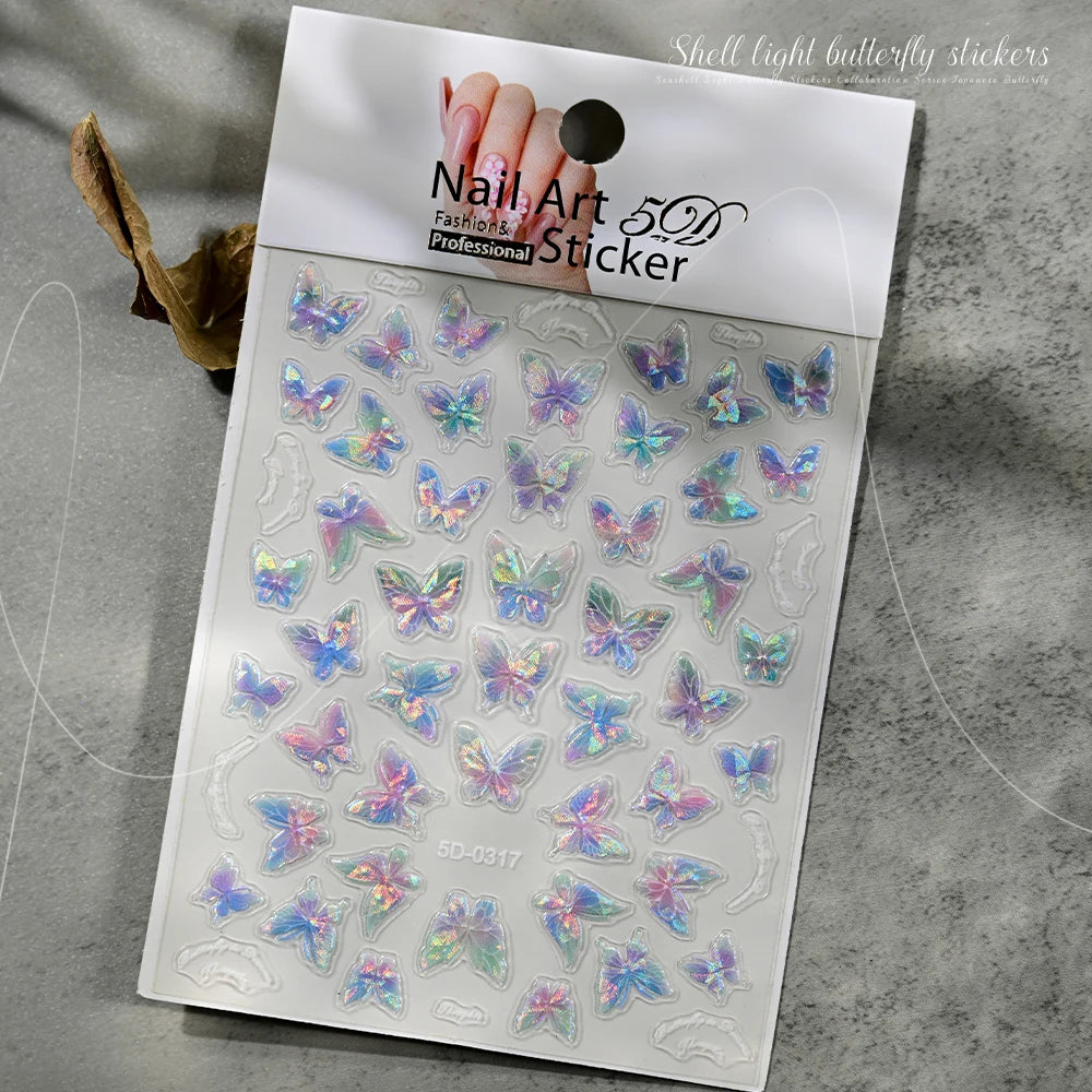 HotPressChoice 5D Schmetterling Sticker - Aurora Glanz 3D