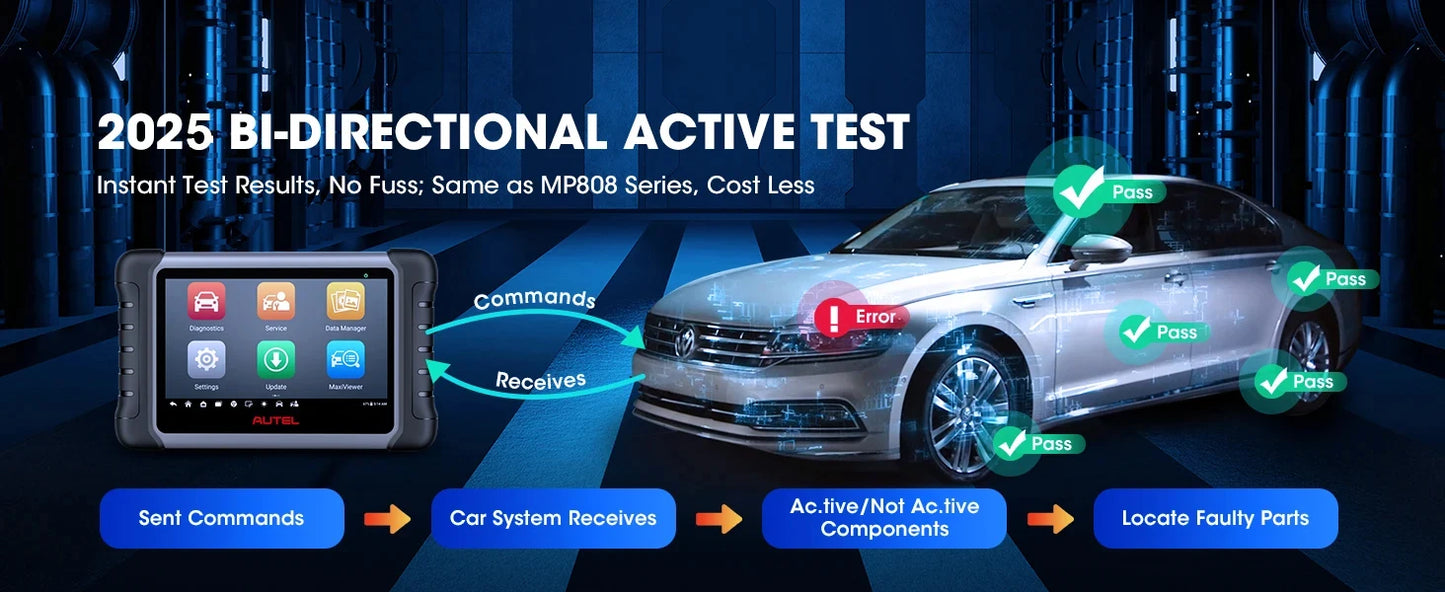 Autel MaxiCOM MK808S OBD2 Scanner Automotivo Auto Diagnose Werkzeug OBD 2 Scanner Aktiv Test Code Reader Schlüssel Codierung Werkzeug