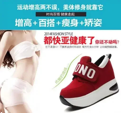 NEW Platform Wedge Sneakers Ladies Shoes Sneaker Casual Shoes Trainers Women Female Shoes Black Red Sneaker Women Tenis Feminino