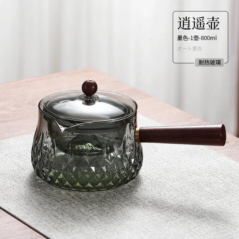 Glas-Teekanne 2025: Heat-Resistant Rotating-Leisure - Tea Set Collection
