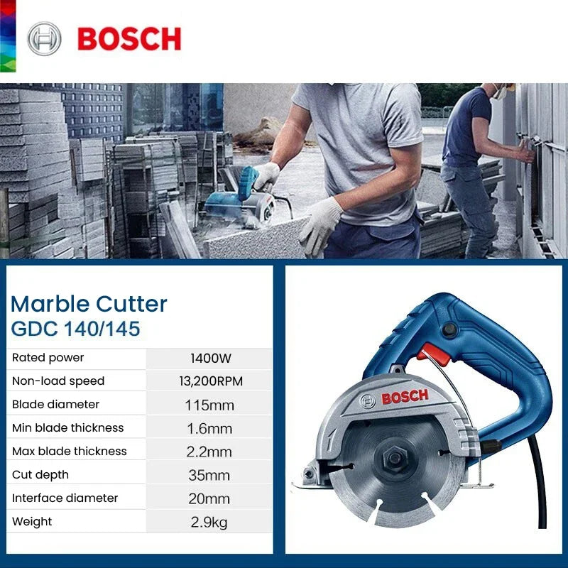 Bosch GDC 140 Circular Saw 1400W Marble Stone Cutting Saw 115mm Disc Diameter Multi-Function Dry-Type Electric Saws Power Tools