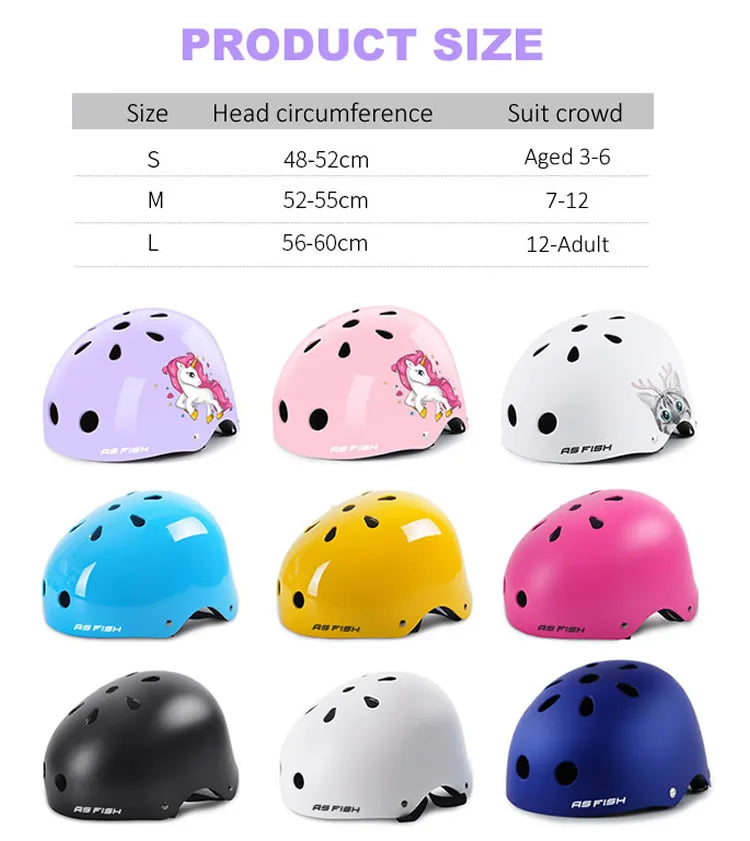 Children's Bicycle Helmet Skateboard Scooter Balance Bike Riding Protective Gear Lady's Motorcycle Helmet Adjustable