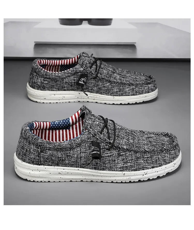 Pantofi sport pentru bărbați, pantofi de sport de vară, respirabili, ușori, din pânză, de dimensiuni mari, mocasini de mers pe jos