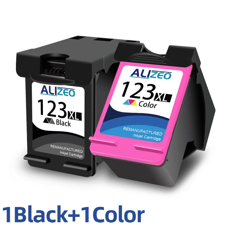 Tintenpatrone 2025: ALIZEO 123 XL 123XL Premium Black Color Remanufactured - Ink Cartridge HP123XL HP123 HP Deskjet 2130 2131 Printer Collection