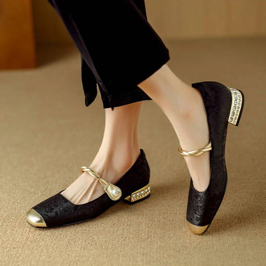 Elegant Mary Jane High Heels Women's Shoes  Spring Summer New Style Luxury Soft Evening Wind Dress French Style Boots