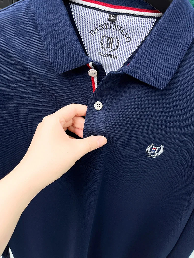 Tricou cu mânecă lungă și brodat Eleganza Polo - Mărimea M, amestec de bumbac