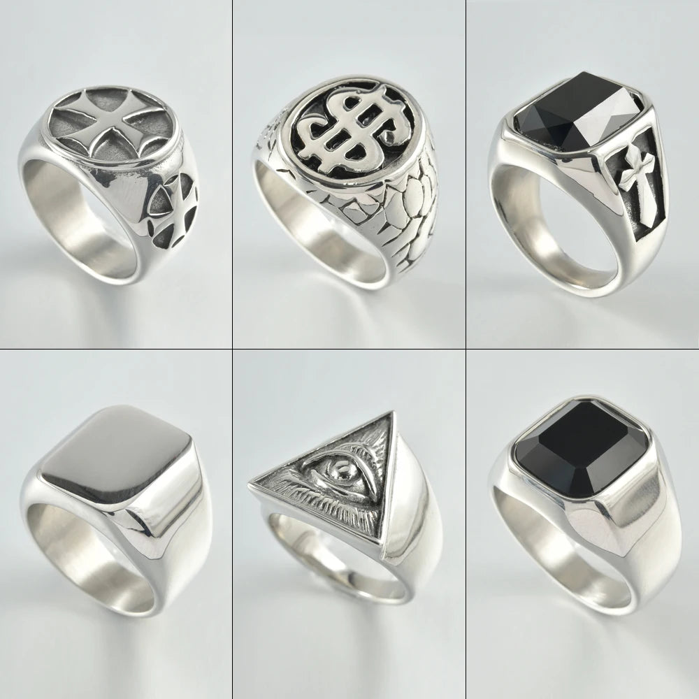 tajam BR231213 Glänzender Punk Ring - 316L Edelstahl 8mm