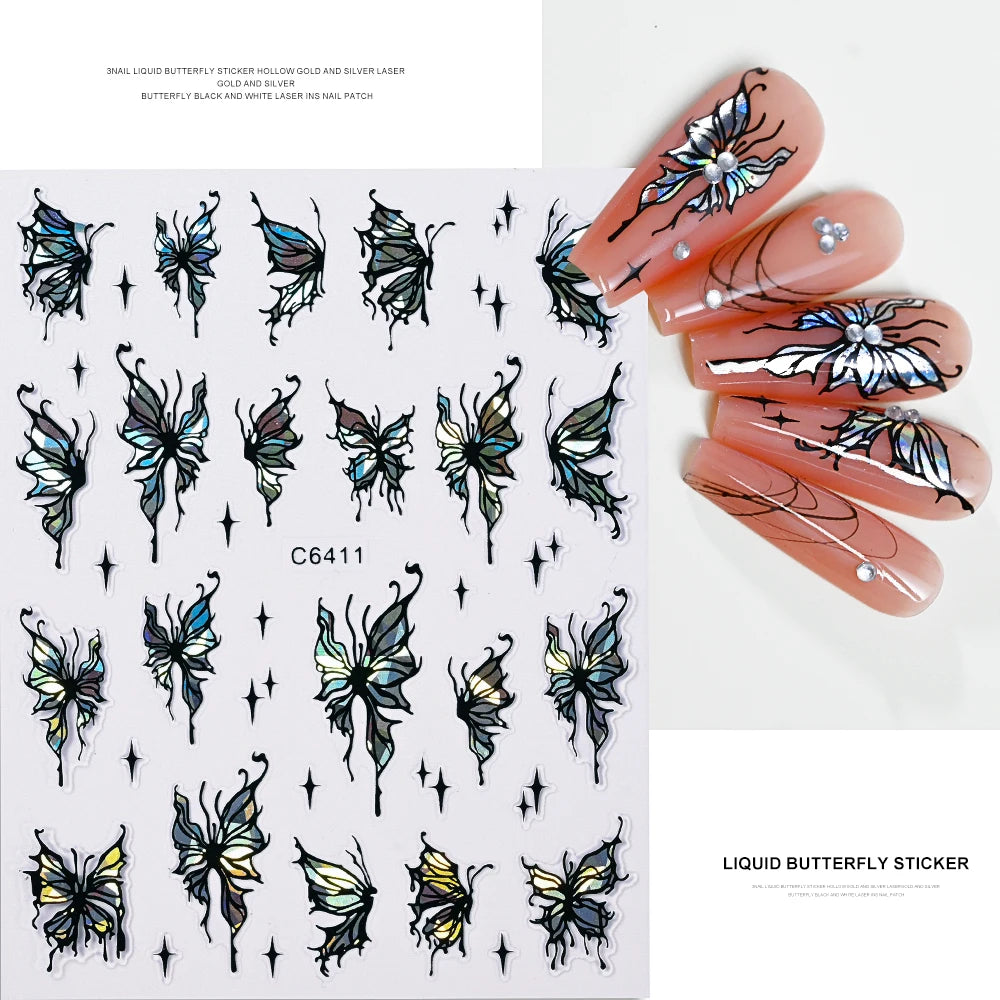 Fluturi Holo Y2K MAFANAILS - 12 Autoadezive