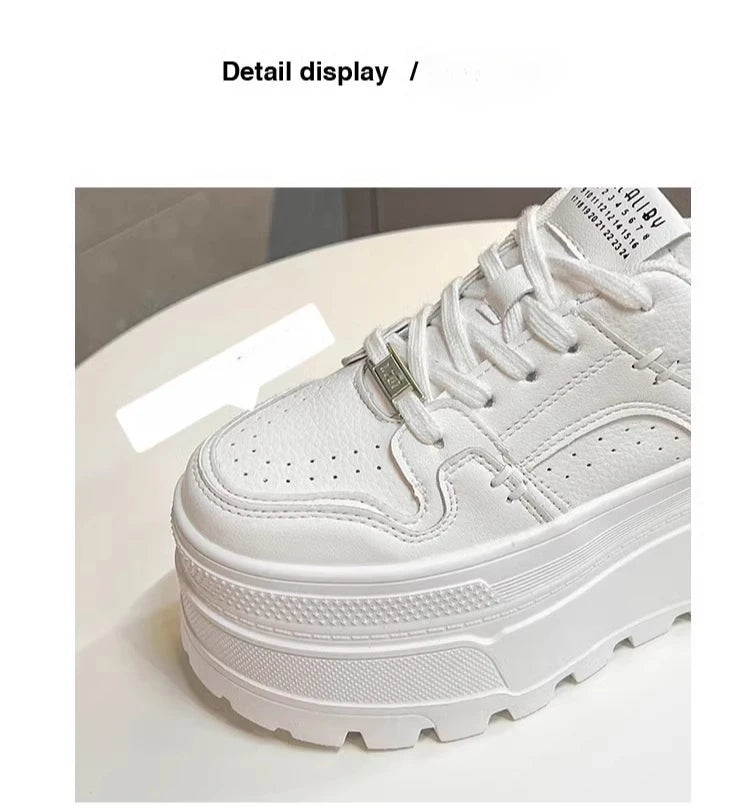Women9 CM Platform Sneakers Casual Outdoor Simple Design Skateboard Comfortable Lace Up Sneakers Running Sports Shoes Female 40