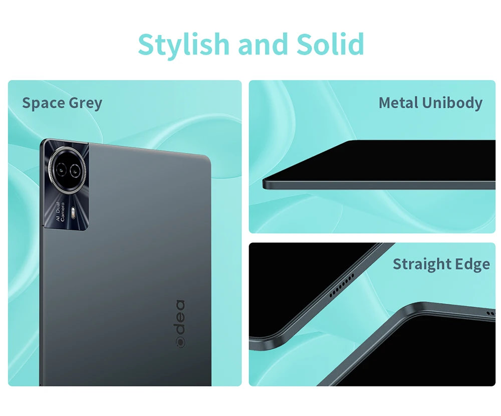 Odea S11, 11 inch TDD, 8000Mah, tabletă Android 14 (expansiune 6Gb+10Gb), 16Gb RAM, 256Gb ROM, rezoluție 1920X1200 IPS, Unisoc T606, 8 nuclee, Mali-G57, 4G LTE, Wifi, GPS, 2 sloturi SIM + 1 slot pentru telefon, Widevine L1 pentru Netflix.