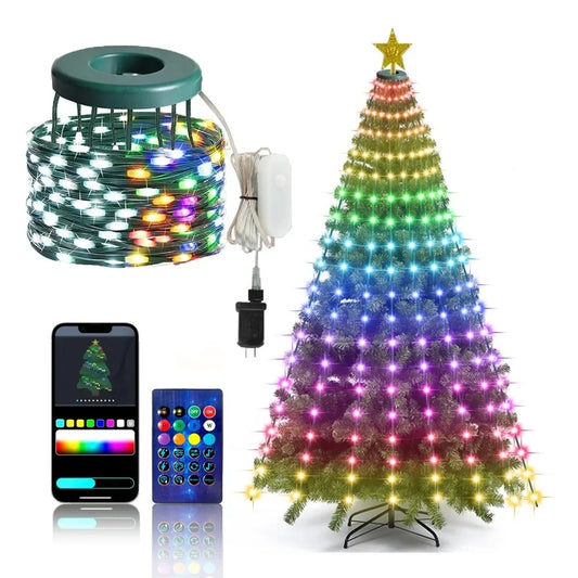 SuperRGB Feen LED Lichter Smarte RGB Baumbeleuchtung - 400 LEDs, 7 Fuß