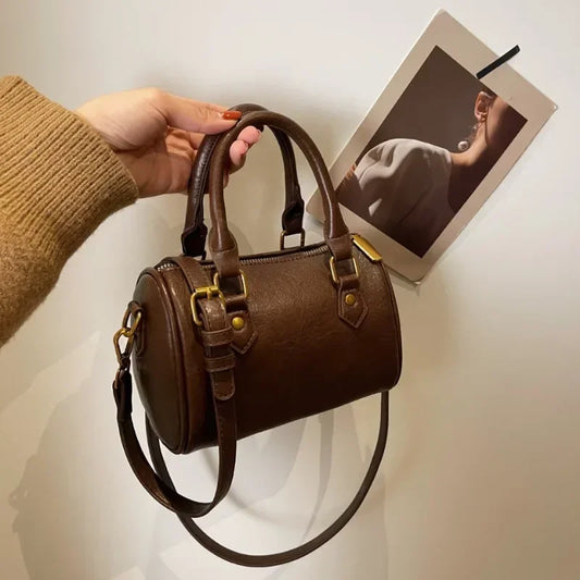 Geantă de umăr simplă pentru femei, stil britanic, stil Boston, geantă de mână, geantă de mână pentru femei, geantă de mână pentru fete, geantă de mână vintage Boston, geantă de mână crossbody, geantă de mână pentru femei