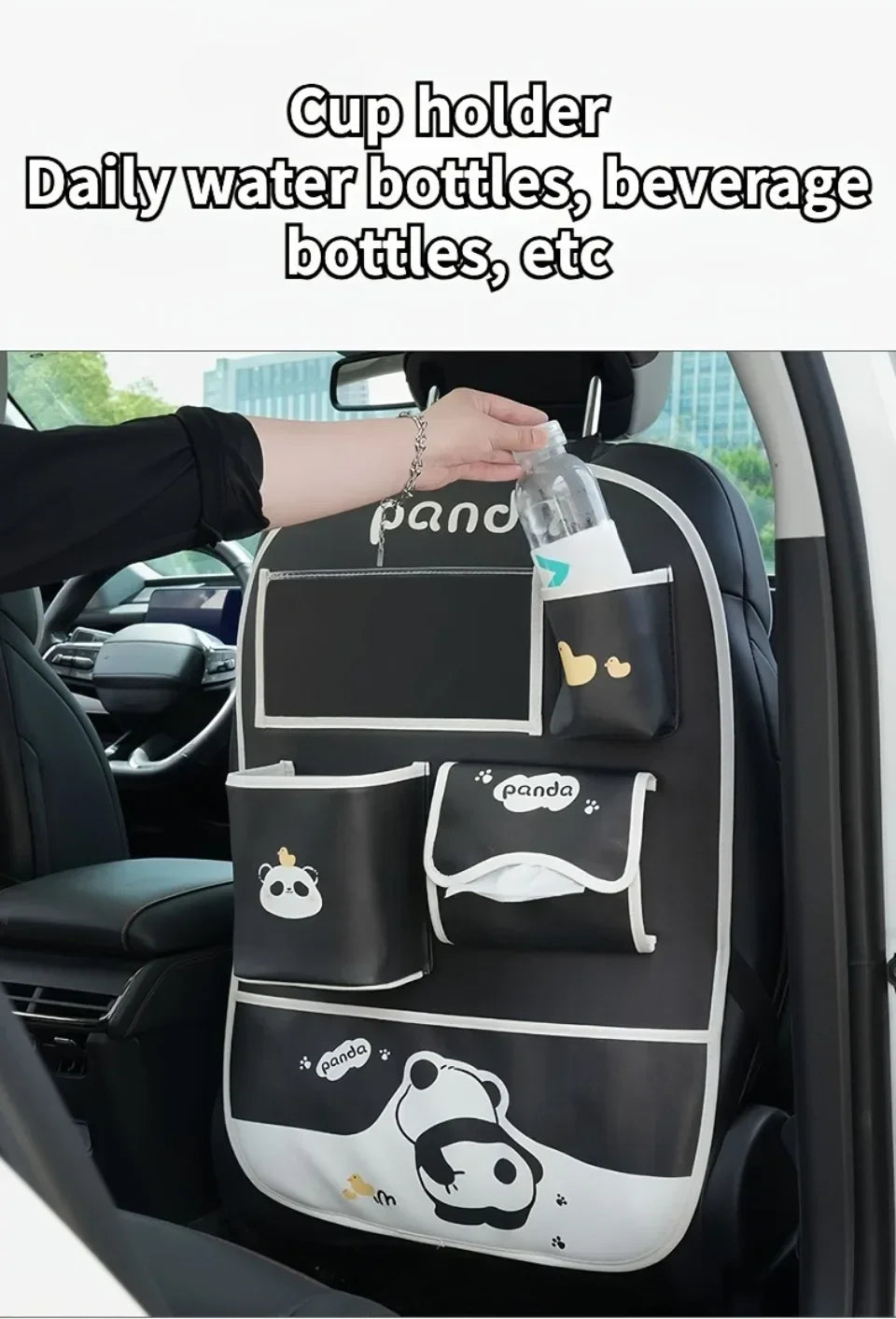 Organizator auto 2025: Geantă de depozitare pentru spătarul scaunului auto, pernă anti-șoc pentru copii - Organizator suspendat pentru spătarul scaunului cu desene animate, impermeabil, durabil, colecție de depozitare auto