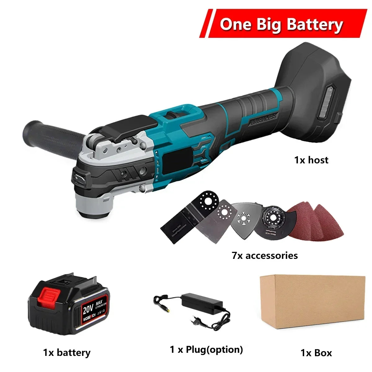 Brushless Cordless Oscillating Multi Tool Electric Trimmer/Shovel/Cutting Saw For Makita 18V Battery Multifunctional Power Tool