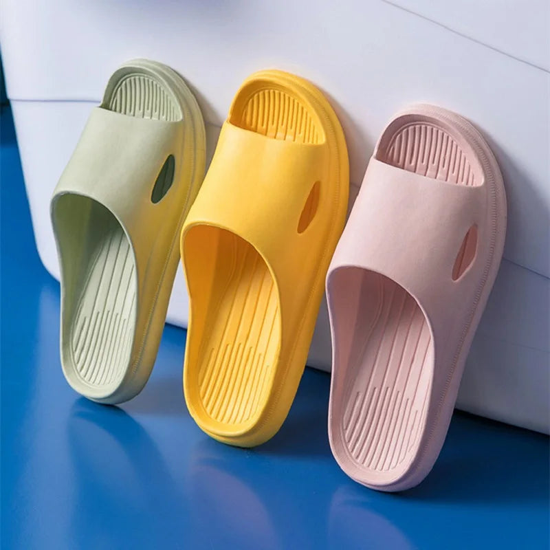 New Soft EVA Slippers Couples Home Slipper Outdoor Beach Summer Sandals Bath Men Flip Flops Non-Slip Women Thick Sole Shoes