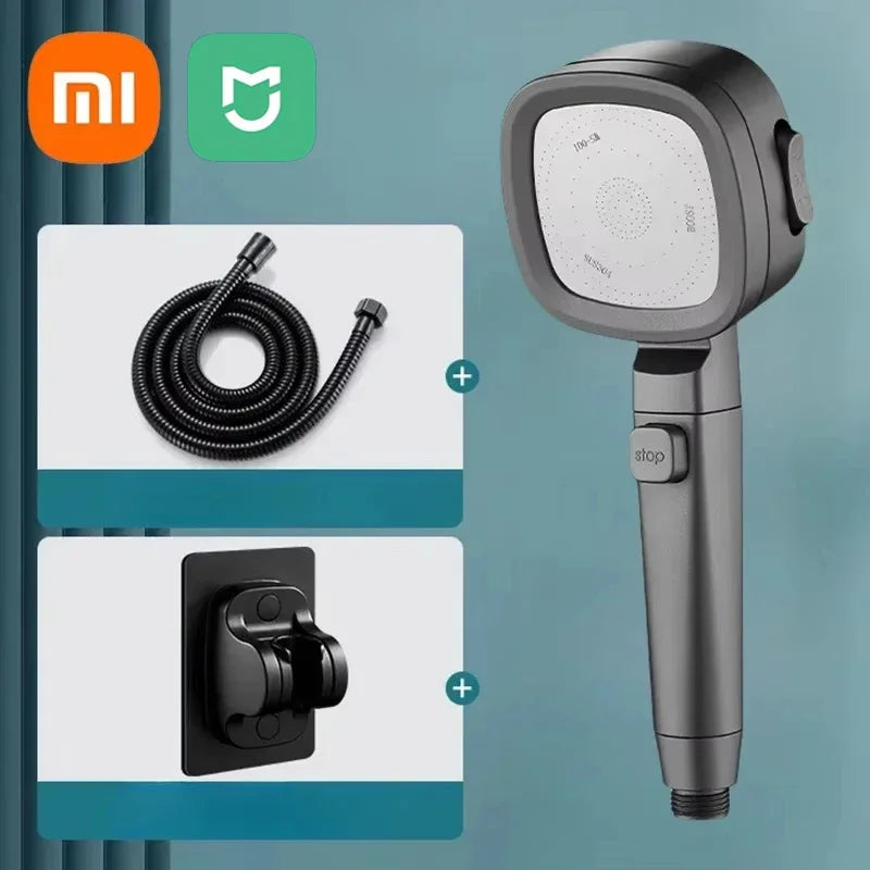 Xiaomi 3-modes Shower Booster Showerhead Powerful Booster Adjustable Shower Head Bathroom Water Head Rain Home Shower Set