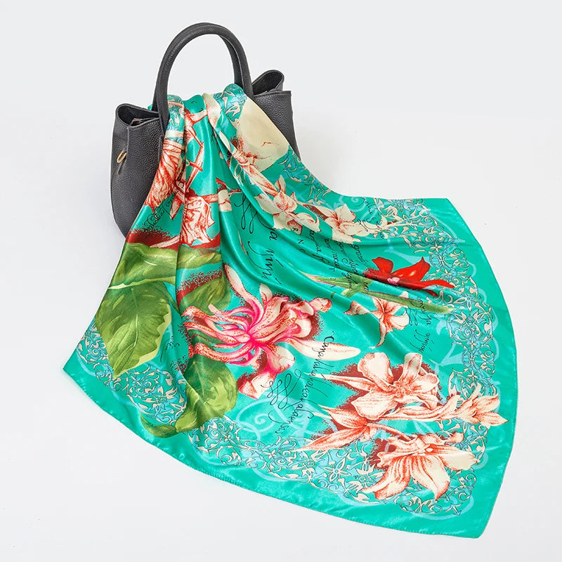 SENAIFE Satin-Schal Elegant - 90x90cm Polyester Leicht