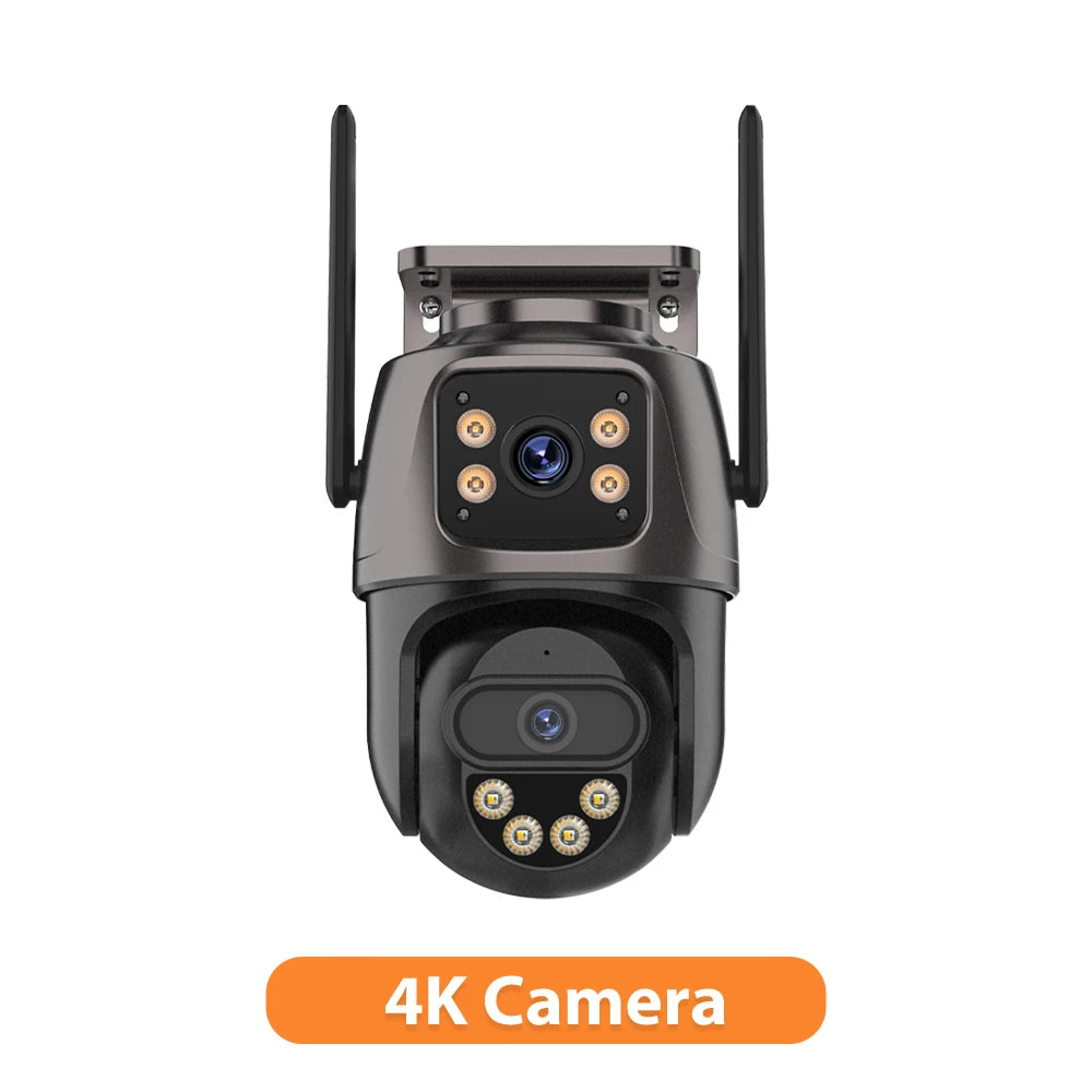 Dreilinsen-PTZ-IP-Kamera 6K HD Outdoor 8x Zoom WiFi Sicherheitskamera 4K 8MP Dual Screen Auto Tracking Wireless Video CCTV iCsee