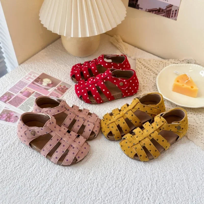 Mädchen-Sandalen 2025: Polka-Dots Princess Korean-Style - Sweet Summer Collection