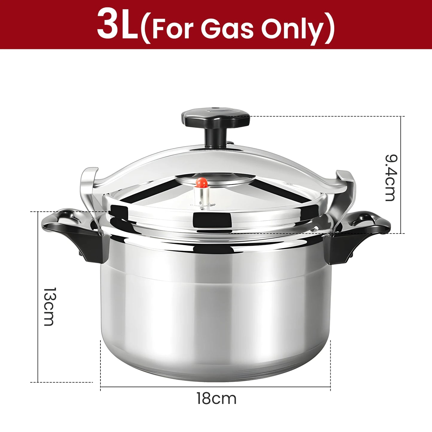 Aluminium Schnellkochtopf 3L/7L - Multifunktionaler Drucktopf für Gasherd