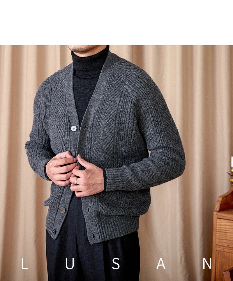 Heritage Vintage Wollcardigan V-Ausschnitt - Slim, Warm LXL