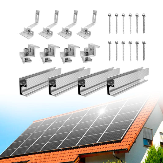 Solar-Montagesystem 2025 - CP-SETUNO Panel-Mounting-Set 300mm Aluminium Rail - Photovoltaik Befestigungssystem