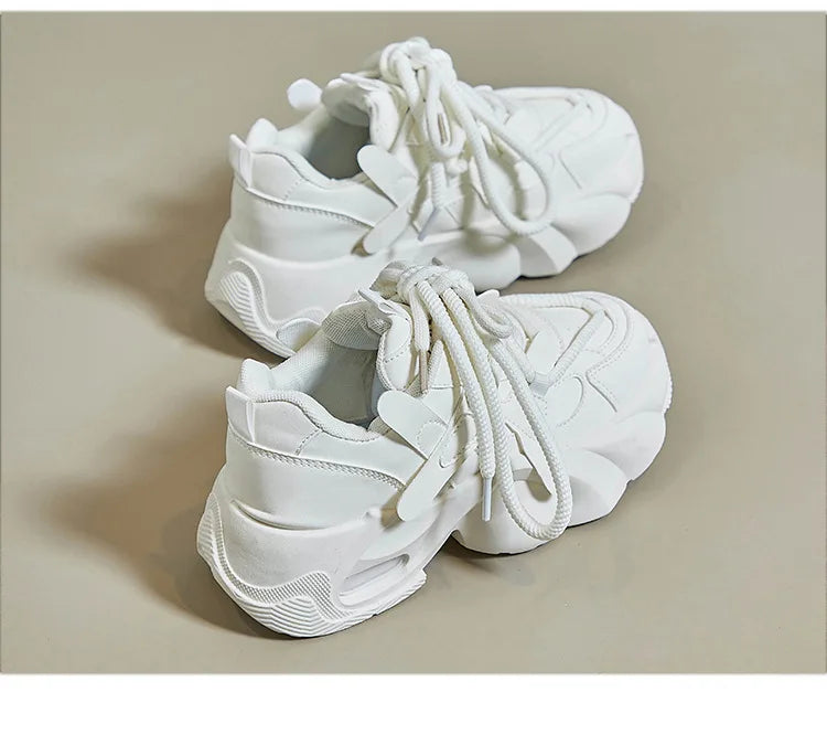Shijunyi Dicke Sneaker Atmungsaktiv - Plateau 3cm Schnürung