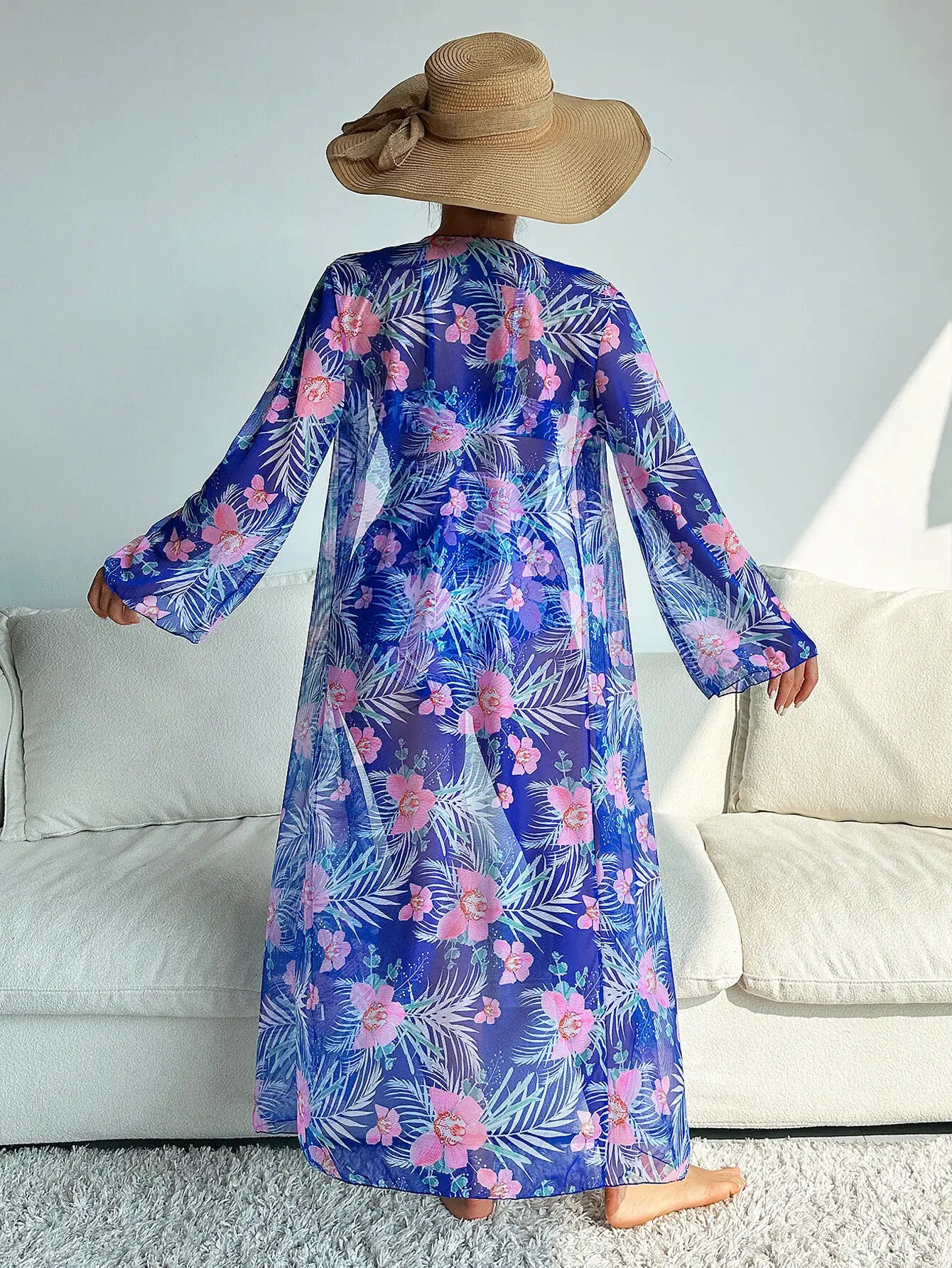 Sommer Print Schwimmanzüge: ASKATE Verbesserte Unterstützung Wire-Free Support Nylon Spandex - Dreiteilig High Waist Strand Wear Floraler Print