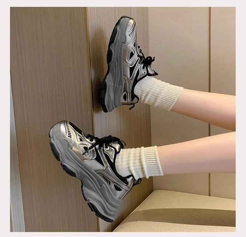 Fashion Platform Sneakers for Women Casual Non Slip Thick Sole Sports Shoes Woman Comfortable Casual Sports Shoes Zapatos Mujer