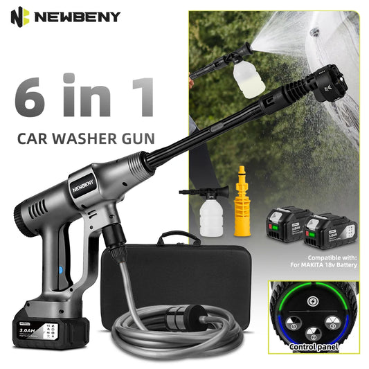 NEWBENY 200Bar Brushless Hochdruck-Wasserpistole 3500W Akku-Elektrosprühgerät Gartentool Für Makita 18V Batterie