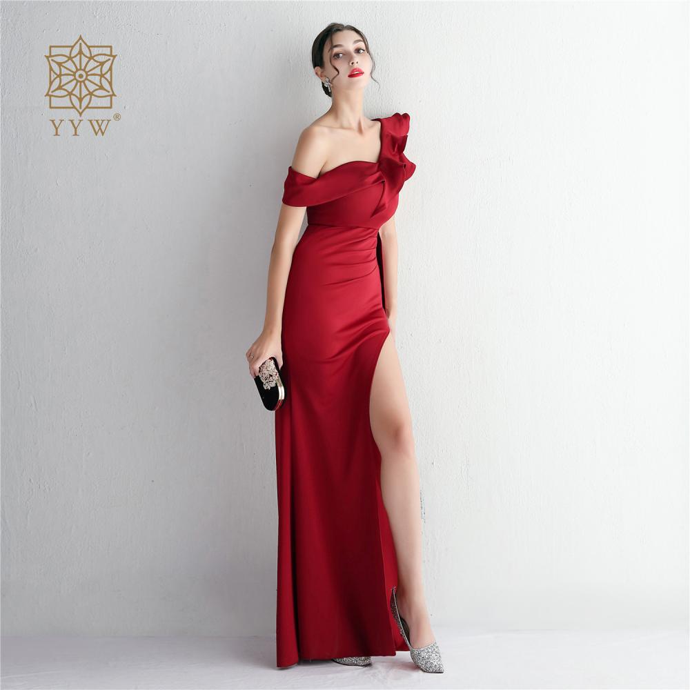 Rochie de seară Luna Avelin din satin - Maxi Mărime L 150cm Vișinie