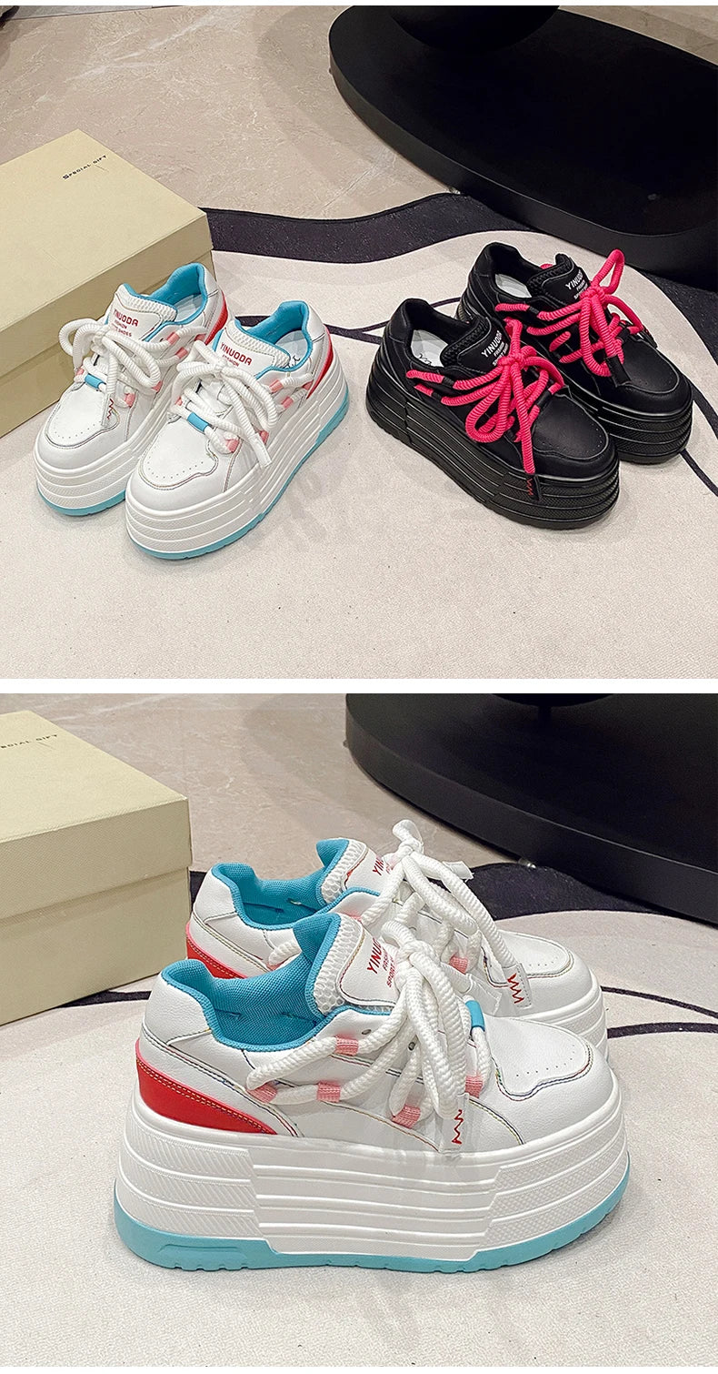ShoeStyle Classic 8cm Plateau - Gummisohle Meshfutter 37-42