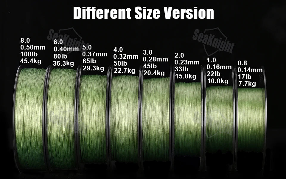 SeaKnight Brand W8 II Series Fishing Line 8 Strands 500m 300m anti-UV anti-saltwater Coating, Multifilament PE Line Braided Wire