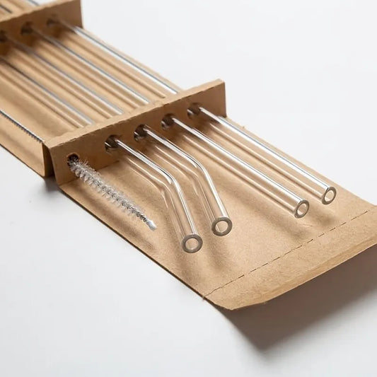 OtherChoice Glasstrohhalme Hitzebeständig - 5 Stück Spülfest