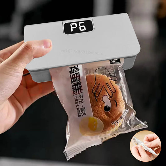 Mini Heat Bag Sealing USB Plastic Bags Sealer Machine 2 in 1 Handheld Food Package Bags Sealer With 6 Gear LED Display