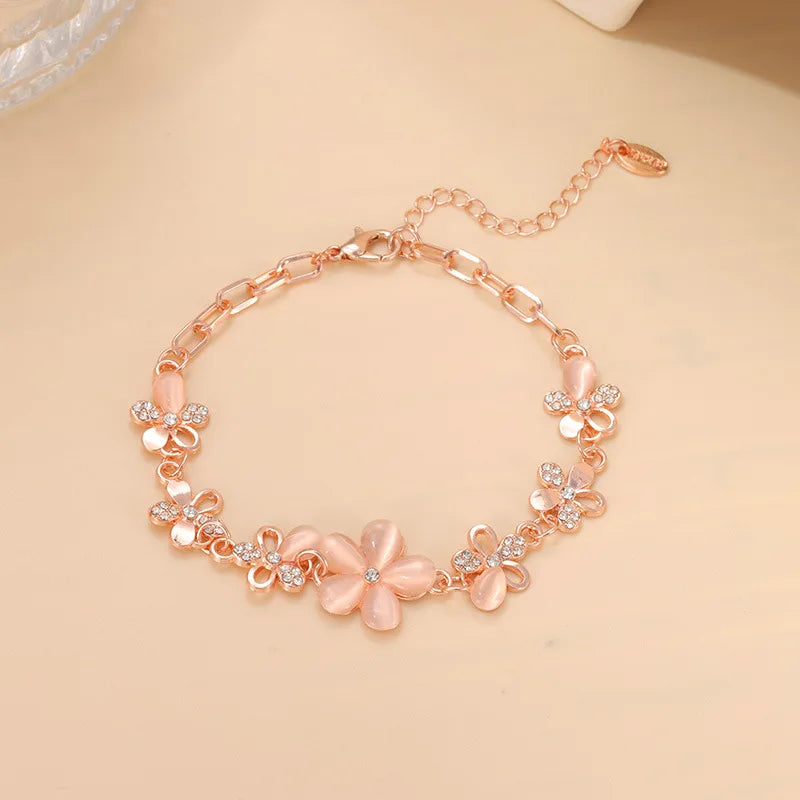 Damen-Armband 2025: Shining Rhinestone Bracelet Women Sparkling Rhinestone Flower - Bracelet Elegant Women's Wristband with For Girls Gifts Collection