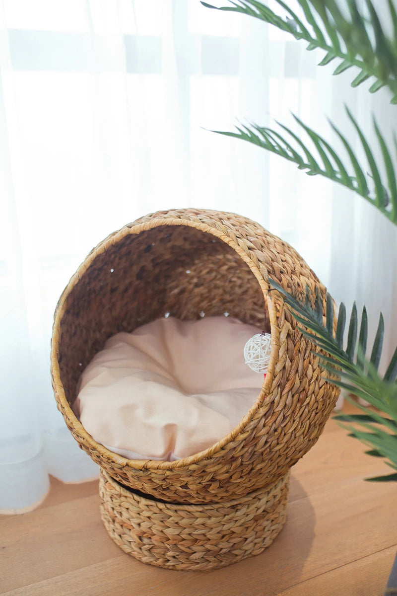 Cat bed cat tree delivery room cat hammock woven caget villa summer rattan house pet nest climbing frame  nest