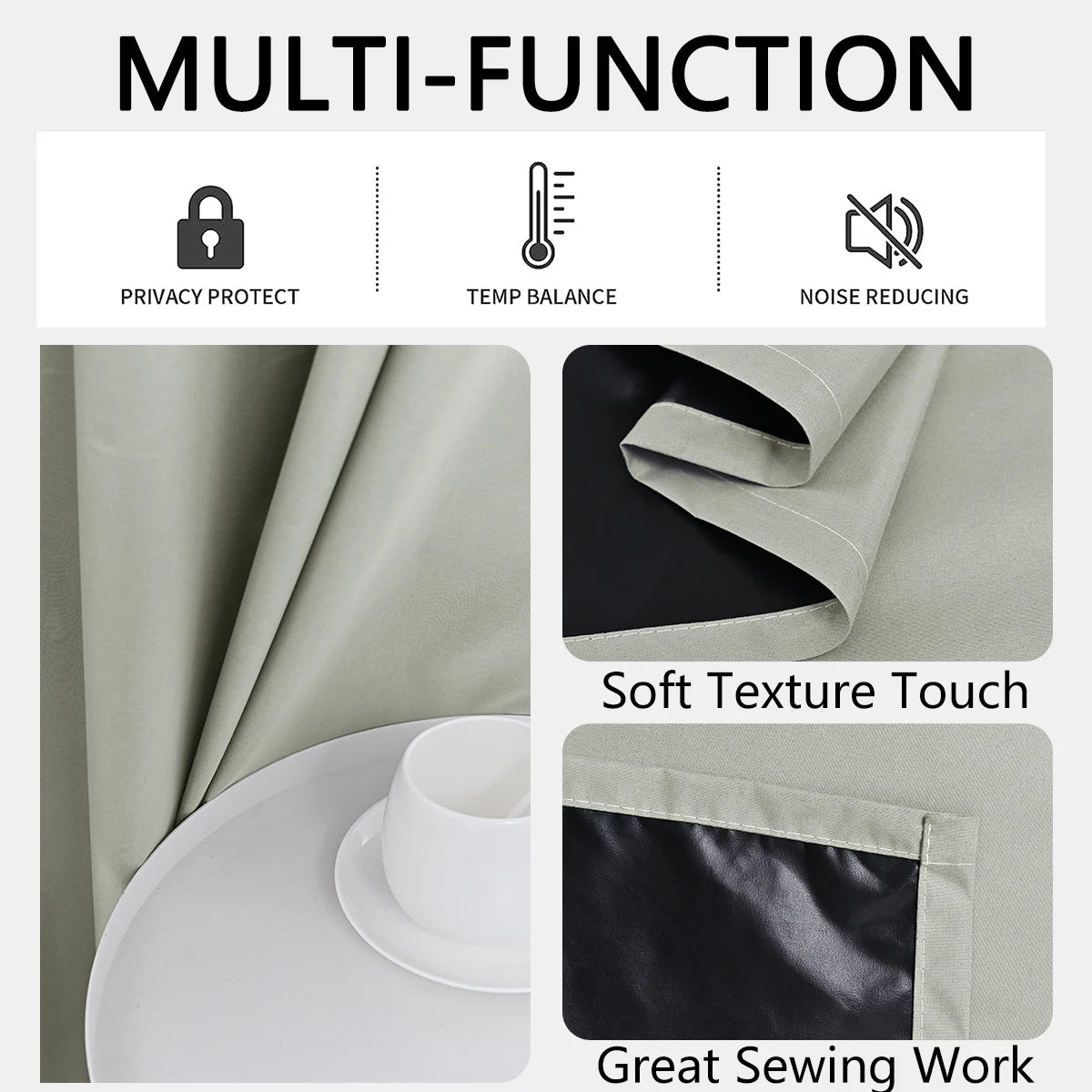 ZhejiangChoice Vorhang Einfarbig - Blackout 140x260