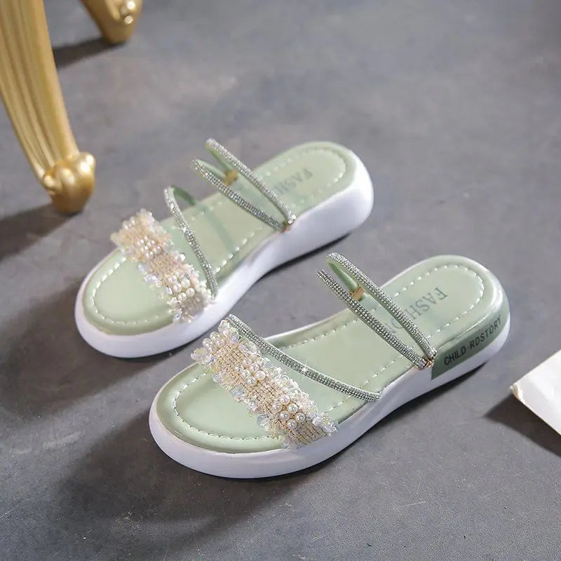 Perlen Damen Sandalen Platform Strass - Luxus Damen Schuhe Sommer Korea Designer - Die Besten 2025 Anti Rutsch Günstiger Preis