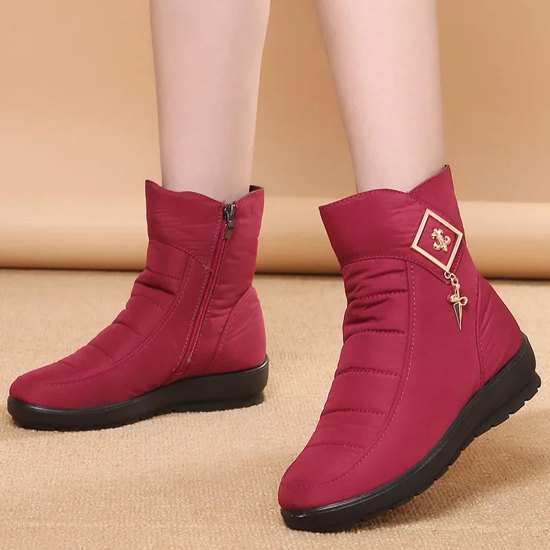 Waterproof Women Boots Winter Shoes Platform Wedge Snow Boots Comfort Thick Plush Warm Ankle Boots Female Mujer Sneakers Women