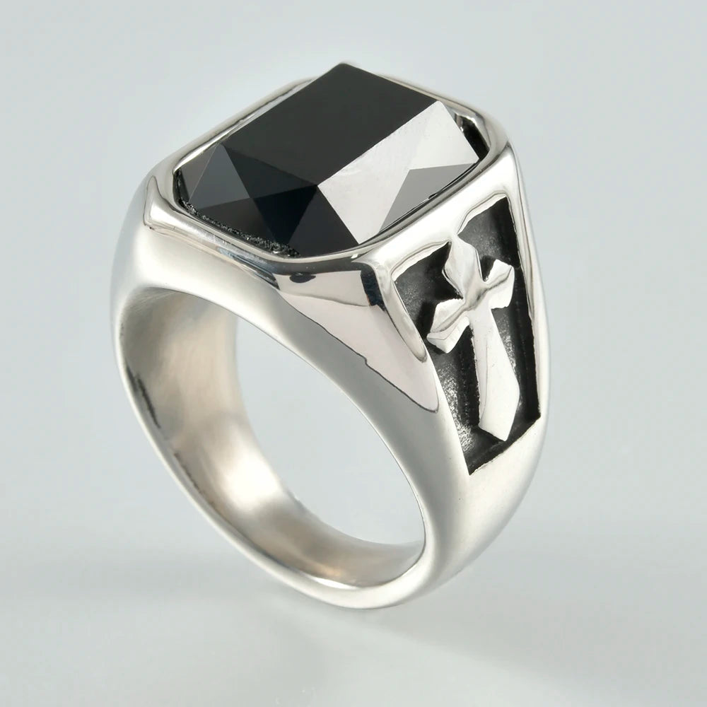 tajam BR231213 Glänzender Punk Ring - 316L Edelstahl 8mm