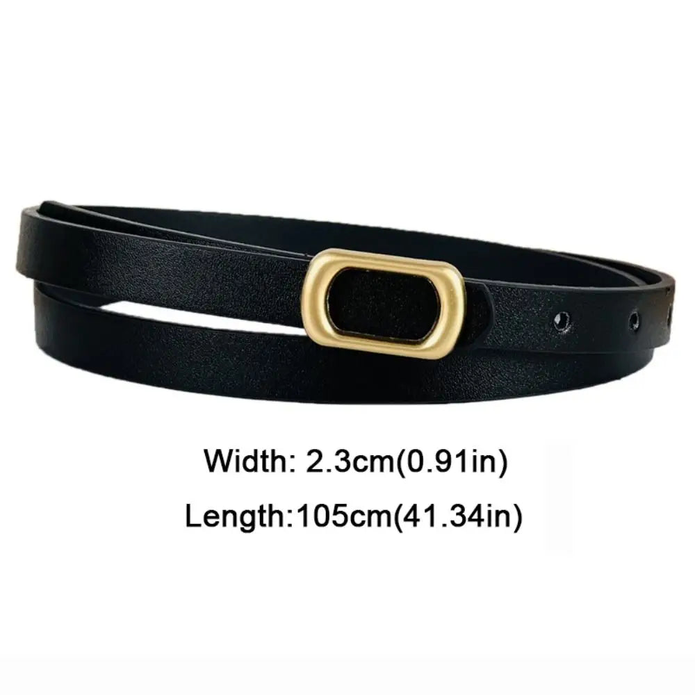 Luxury Design Leather Belt Casual Versatile Women Waistband Thin Waist Strap