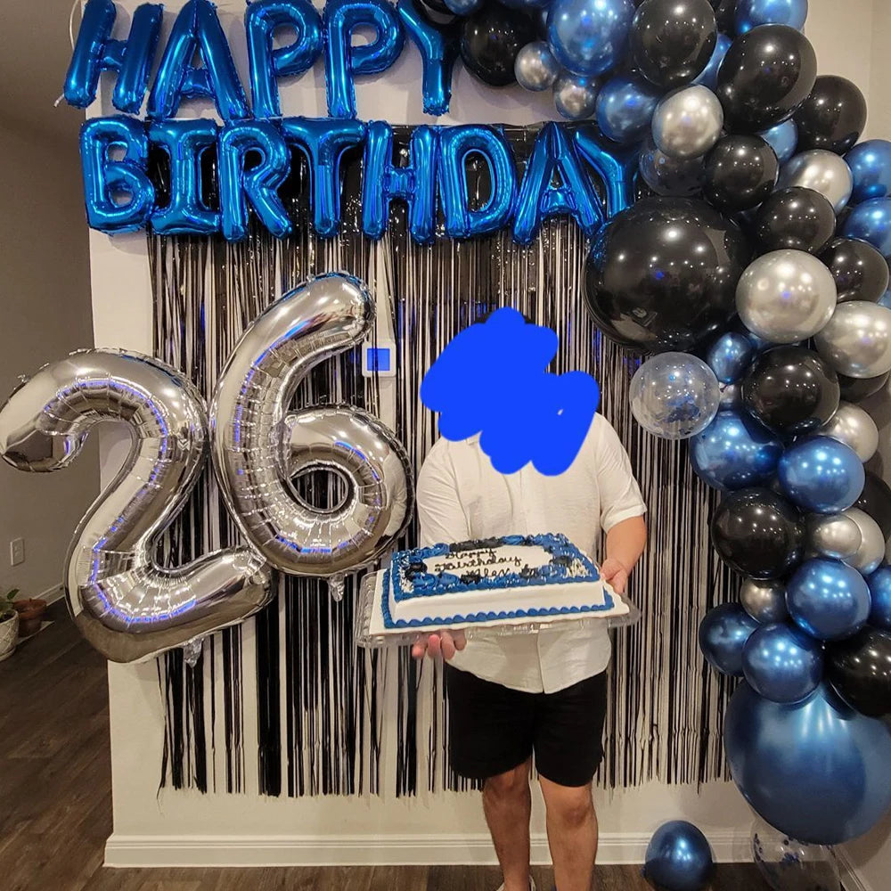 Silber-Zahlen-Ballon 2025: 40" Aluminium-Foil Digital - Birthday Photo Props Collection