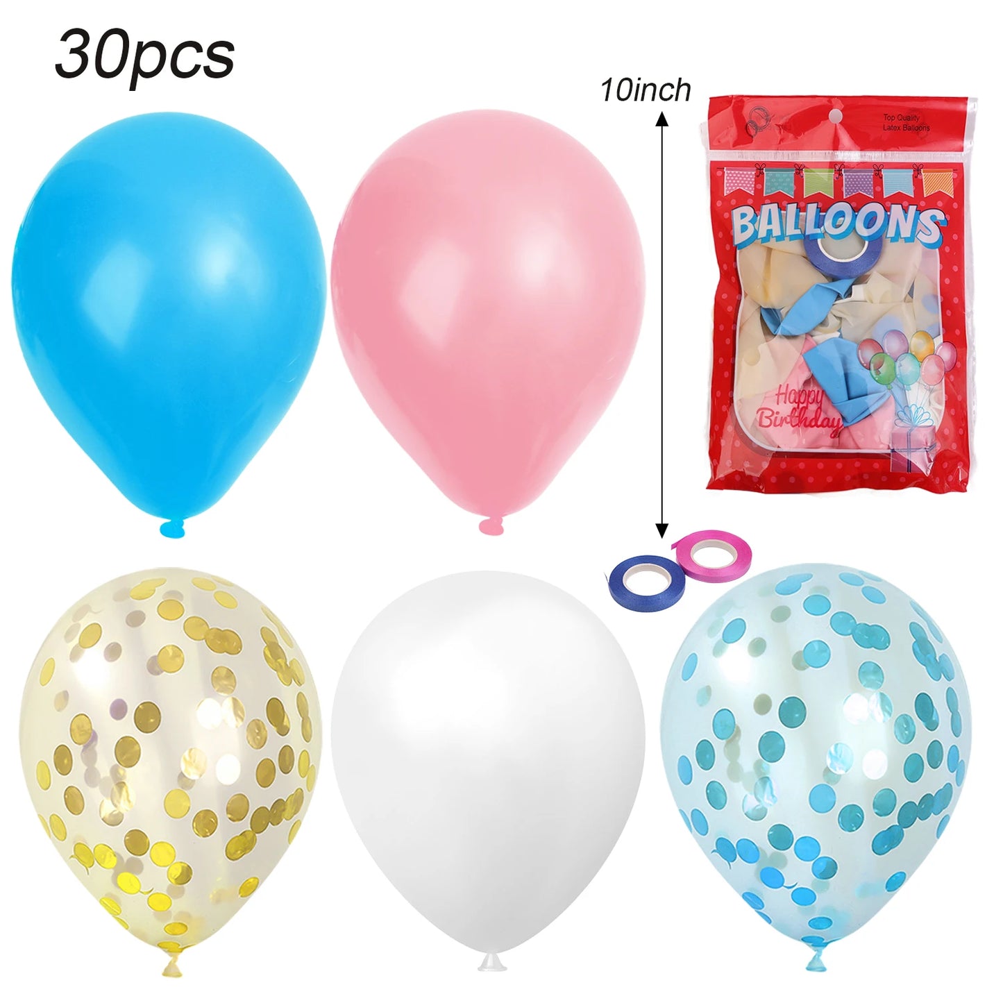 PartyPro Ballonset Pailletten - 60 und 30 Stk Schwarz Gold