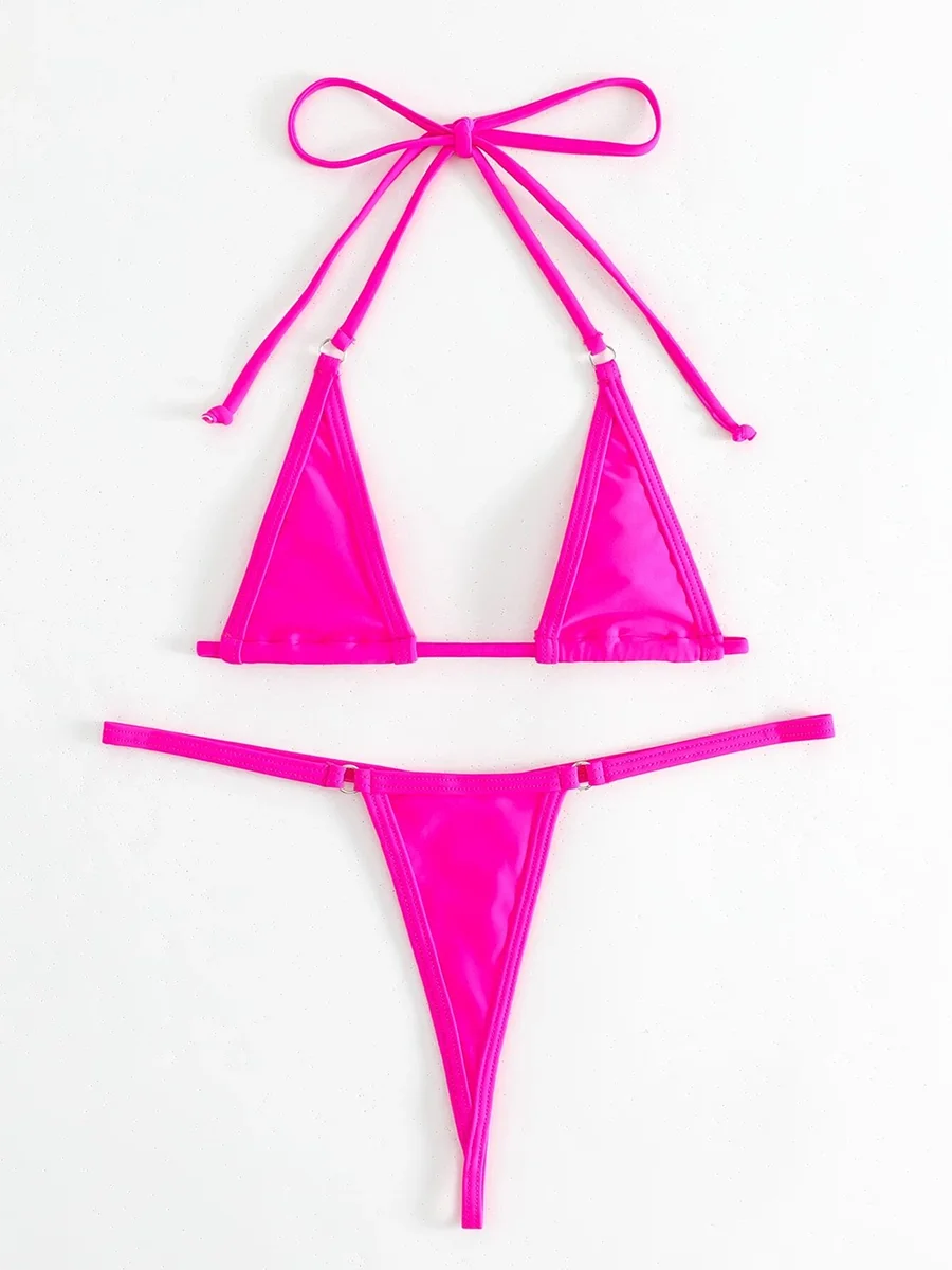 Elegant Micro Bikini Frauen Schwimmanzug Wire-Free Support Low Waist Mini Tanga Brazilian Bikinis Sets