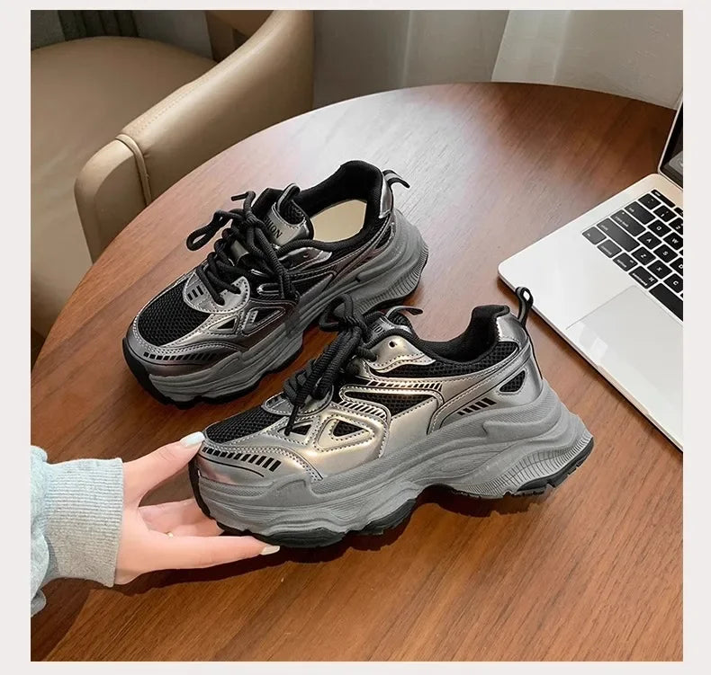 Fashion Platform Sneakers for Women Casual Non Slip Thick Sole Sports Shoes Woman Comfortable Casual Sports Shoes Zapatos Mujer