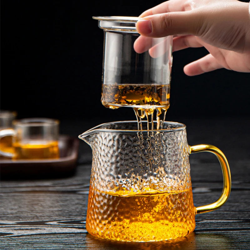 GIANXI High Quality Heat Resistant Glass Tea Pot Chinese Kung Fu Tea Set Puer Kettle Coffee Glass Pot Convenient Office TeaPot