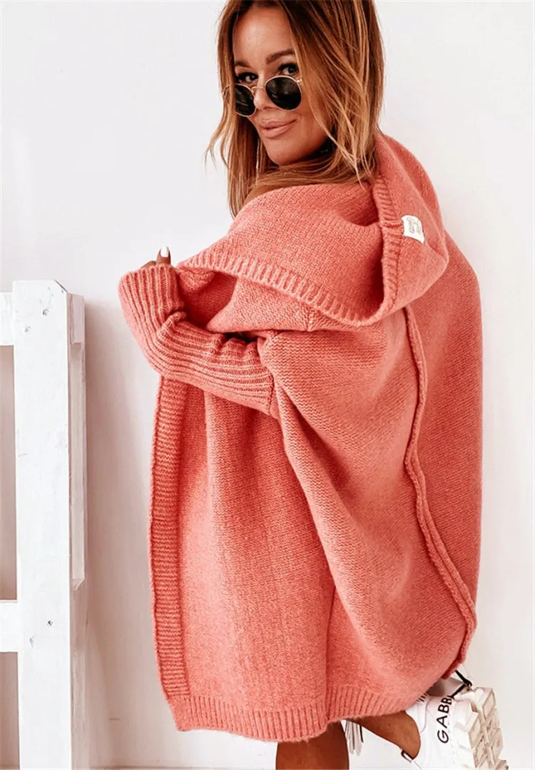 KapuzenPullover Fledermaus-Form - OneSize, 3/4-Ärmel, Stretch