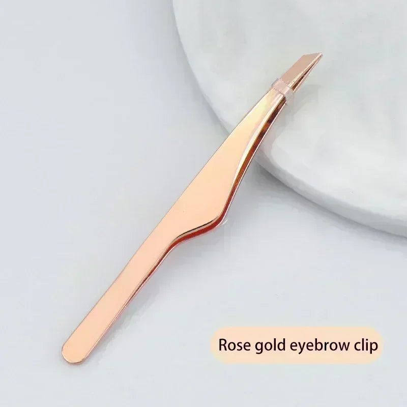 Hair Removal Tweezers Stainless Steel Eyebrow Tweezers Slant Tip Point Tip Flat Tip Rose Gold Silver Black Cosmetic Makeup Tools