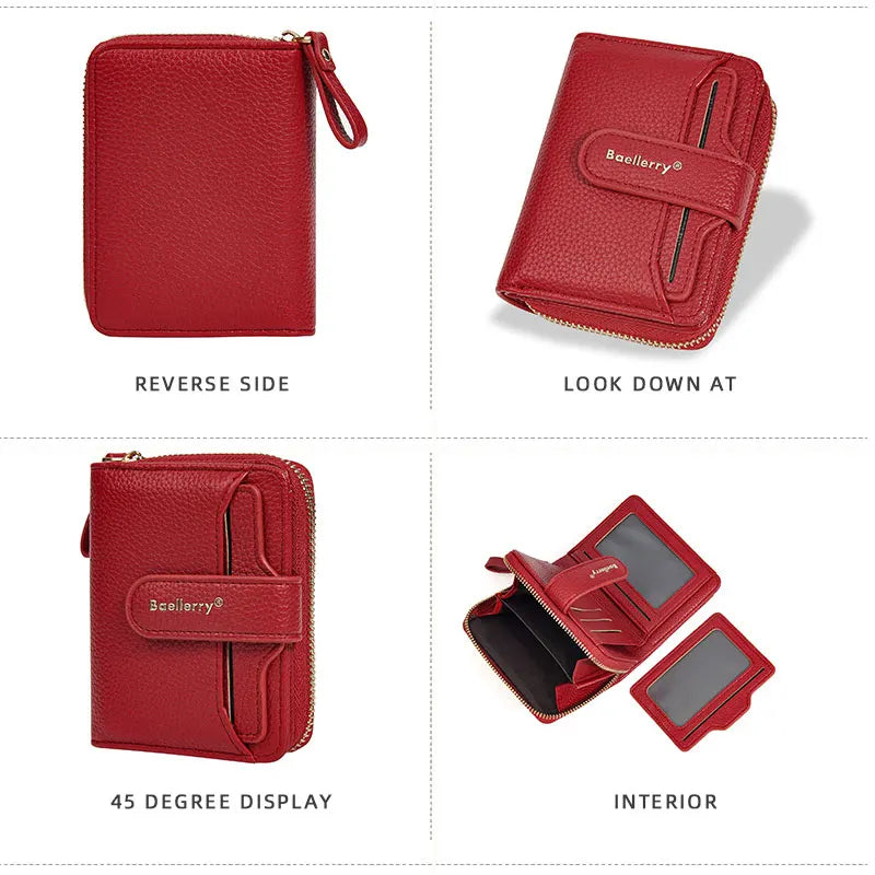 Neue Kurz Frauen Reißverschluss Geldbörsen Große Kapazität Karten Halter Marke Weiblich Portemonnaies Qualität Münz Tasche Foto Halter Geldbörse Für Mädchen